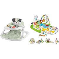 Fisher-Price Baby Portable Chair Sit-Me-Up Floor Seat with Snack Tray and Developmental Toys & Baby Playmat Deluxe Kick & Play Piano Gym & Maracas with Smart Stages Learning Content