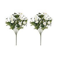 2 PCS Artificial Silk Daisy Flower Bouquet for Home Table Centerpieces Arrangement Decoration White