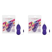 CalExotics Whisper Micro Bullet – Self Heating Wired Pocket Bullet Vibrator - Remote Control Sex Toys for Couples - Adult Egg Massager - 1.25 Inch - Purple (Pack of 2)