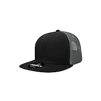 DECKY Youth 6 Panel High Profile Structured Cotton Trucker, Black/Charcoal