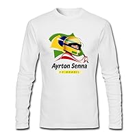 Men's Ayrton Senna Long Sleeve Cotton T Shirt White