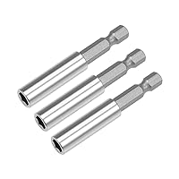 sourcing map 3 Pcs 1/4 Inch Hex Shank by 2.36 Inch Magnetic Bit Holder Extension, Quick Release Screwdriver Drill Bit Power Tool