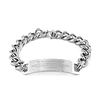 To My Granddaughter Supporting Cuban Chain Stainless Steel Bracelet, I'll always be your biggest fan, Inspirational Birthday Unique Gifts for Granddaughter from Grandmother
