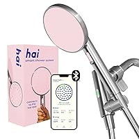 hai Smart Shower Head, Bluetooth Handheld Water Saving Showerhead with Adjustable High Pressure to Spa-Like Mist, Stainless Steel, Easy Installation, Customizable LED Lights, Rose Quartz, 1.8 GPM