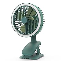 Mini Fan Clip on Fan 3 Speed Small Fan with Strong Airflow Clip & Desk Fan USB Plug in for w/Sturdy Clamp LED lamp for Camping H