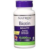 Biotin 10,000mcg Fast Dissolve, 60 Count (Pack of 4)