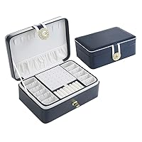 Large Two Layer Jewelry Organizer Box With Jacks Smooth Leather Case Display Holder With Lock (Color : B, Size