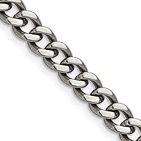 Chisel Titanium Polished 7.5mm Curb Chain Jewelry for Women - Length Options: 18 20 22 24