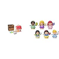 Fisher-Price Little People Disney Princess Gift Set (6 Figures) and Toddler Playhouse Surprise & Sounds Home Musical Playset