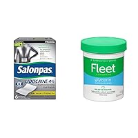 Salonpas Gel-Patch 6 Count for Pain Relief Bundle with Fleet Glycerin Suppositories 50 Count for Constipation Relief