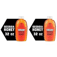 Nate's Georgia 100% Pure, Raw & Unfiltered Honey, 32 oz. Squeeze Bottle - All-natural Sweetener (Pack of 2)