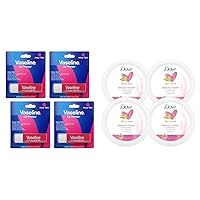 Vaseline Lip Therapy Care Rosy, Fast-Acting Nourishment, Ideal for Chapped, Dry, Cracked & Dove Nourishing Body Care, Face, Hand, and Body Beauty Cream for Normal to Dry Skin Lotion