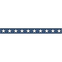 American Crafts Dollar Ribbon - Navy with White Stars - 3/8
