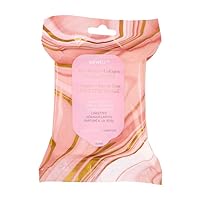 WEWELL Jean Pierre Glowing Facial Cleansing Makeup Removal Facial Wipes with Collagen + Retinol + Hyaluronic + Rose Water, Makeup Wipes, 25 Count, Gentle for All Skin Types, (Rose Water + Collagen)