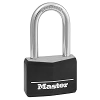 Master Lock Covered Aluminum Lock, Locker Lock with Key, Key Lock for Outdoors, 1 Pack, Black, 141DLF