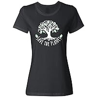 inktastic Save The Planet Tree Design with Green Leaves Women's T-Shirt