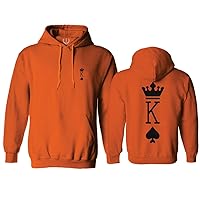 Front and Back King Queen Couple Couples Gift her his mr ms Matching Valentines Wedding Hoodie