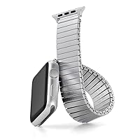 Speidel Twist-O-Flex Expansion band in Brushed Steel compatible for use with the 38/40/41 Apple Watch Series 1, 2, 3, 4,5, 6, 7, 8, 9 in Size 12