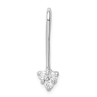 925 Sterling Silver Rhodium Plated CZ Cubic Zirconia Simulated Diamond Arrow Pendant Necklace Slide Jewelry Gifts for Women