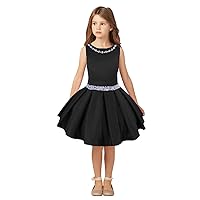 Girls Stain Pageant Interview Dresses Knee Length Suit for Kids Princess Formal Party Dress PA013