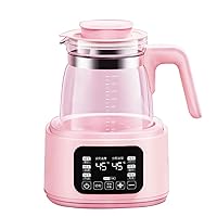 Kettles,1.3L Glass Kettle, 72H Glass Kettle with Heat Preservation Function, 360° Chassis Heating Fast Water Heater, Led Temperature Prompt and Touch Screen Control/Pink