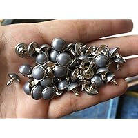 40Set 10mm Acrylic Smoking Grey Pearl Rivet Snap Button Dome Deco RV074