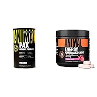 Animal Pak 44 Count Vitamin Pack with Energy Chews Caffeine Focus Preworkout