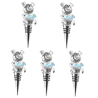 BESTOYARD 5pcs Wine Stopper Holiday Wine Bottle Stopper Bottle Stoppers Crystal Wine Plug Wine Bottles Animal Wine Sealers Whiskey Bottle Wine Vacuum Stopper Household Metal