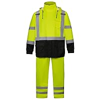 high visibility rain gear, Class 3 High Visibility Work Rain Gear for Men, Construction Rain Suits.