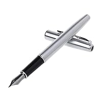 5020 Silver Stainless Steel Fountain Pen With Standard For M Nib Gift Pens Journaling Journaling Pens Quill Uniball Vision Men Executive Gift Bible Calligraphy Bleed Smooth Pens Pens
