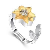 Sun Flower Cremation Ring Holds Loved Ones Ashes Urn Ring for Ashes for Women Memorial Keepsake Ring