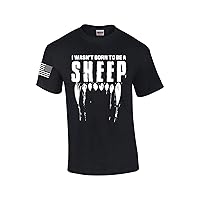 I Wasn't Born to Be A Sheep Wolf Teeth Political Men's Short Sleeve T-Shirt Graphic Tee