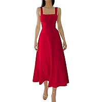 Women's Homecoming Dresses Cocktail Dresses Evening Party Elegant Strappy Square Collar Dress Petite Dresses, S-2XL