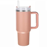 40oz - New Version Stainless Steel Vacuum Insulated Tumbler with Lid and Straw for Water, Smoothie and More, Iced Tea or Coffee (Light Pink)