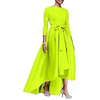 A-Line Elegant Mother of The Bride Dress Jewel Neck Asymmetrical 3/4 Sleeve Wedding Guest Dress Appliques 2024