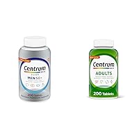Centrum Silver Men's 50+ and Adult Multivitamin Tablets with Vitamin D3, B-Vitamins, Zinc, Antioxidants - 200 Count Each