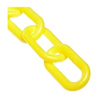 Mr. Chain Plastic Barrier Chain, Yellow, 3-Inch Link Diameter, 25-Foot Length (80002-25)