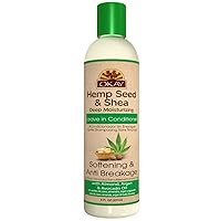 OKAY Hemp Seed & Shea Softening & Anti Breakage Leave In Conditioner | Helps Stimulate Hair Growth & Prevents Breakage | Sulfate, Silicone, Paraben Free | 8oz 237ml