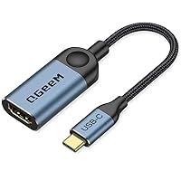 QGeeM USB C to HDMI Adapter 4K Cable, USB Type-C to HDMI Adapter [Thunderbolt 3/4] HDMI Adapter for Laptop MacBook Pro/Air, iPhone15 Pro max, Dell XPS, HP.Pixelbook, Thinkpad,Surface,etc.-Blue