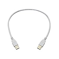 Monoprice 108609 1.5ft USB 2.0 A Male to A Male 28/24AWG Cable (Gold Plated) - White for Data Transfer Hard Drive Enclosures, Printers, Modems, Cameras and More!