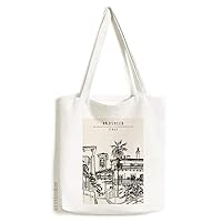 Italy Rome Sketch City Landscape Tote Canvas Bag Shopping Satchel Casual Handbag