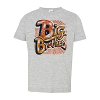 Brother Toddler Shirt, Big Brother - Retro, Sketchy, Sunrise, Orange, Unisex, Toddler Tee, Youth, Short Sleeve T-Shirt