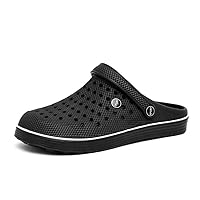 Men's new breathable and lightweight sandals for external wear, including beach shoes with hollow holes, casual sandals, men's garden clogs, black 10, 11, 12