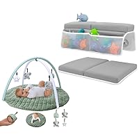Comfortable Bath Kneeler and Elbow Rest Pad (Grey) + Baby Play Gym Mat Bundle