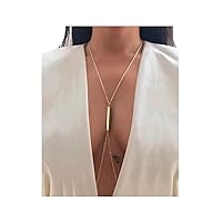 Gold Sexy Body Chain,Crossover Thin Bra Bikini Waist Belly Body Chains  Beach Body Necklace Jewelry for Women