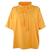 Women's Funnel Neck Elbow Sleeved Boxy Top Shirt Large Mango