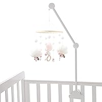 Mobiles, Baby Crib Mobile Arm 27.17inch Wooden Cloud Design Detachable Adjustable Holder Cute Cot Bed Bell Wind Chimes Hanger Bracket