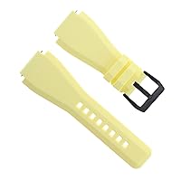 24mm New Rubber Strap Diver Watch Band Compatible with Bell Ross Br-01-Br-03 Pvd Buckle