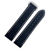 Richie strap]20mm/22mm Rubber Silicone strap band Buckle For OMEGA watch Seamaster Planet Ocean De ville