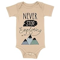 Never Stop Exploring Baby Onesie - Funny Adventure Clothing - Adventure Fan Stuff